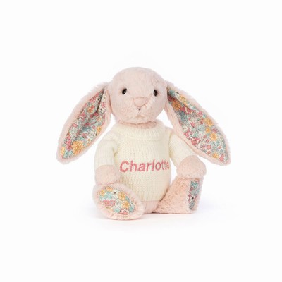 Jellycat Blossom Blush Bunny with Cream Jumper UK | 48503FTOZ